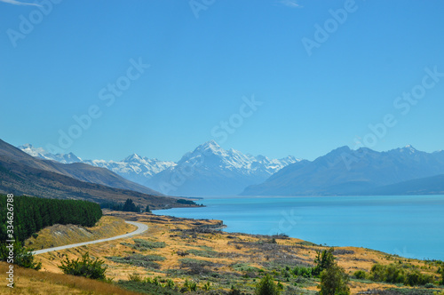 Road to Mount Cook in New Zealand