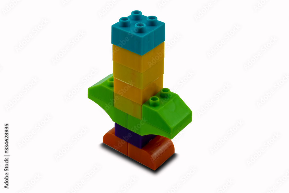 Naklejka premium Toy colorful plastic blocks