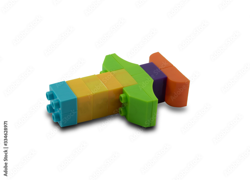 Naklejka premium Toy colorful plastic blocks