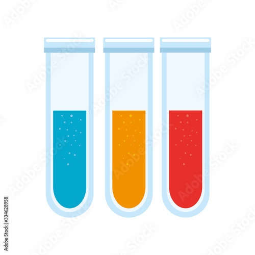 set of tube test laboratory isolated icon vector illustration design