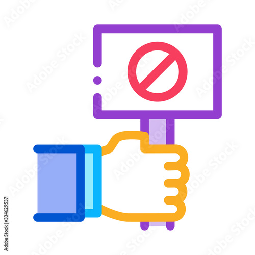 flag sign indicating protest icon vector. flag sign indicating protest sign. color symbol illustration