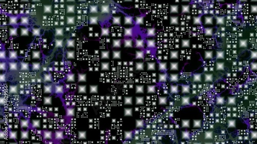 Epidemic. Shapes of squares symbolize city blocks. The web in the background symbolizes a spreading infection.