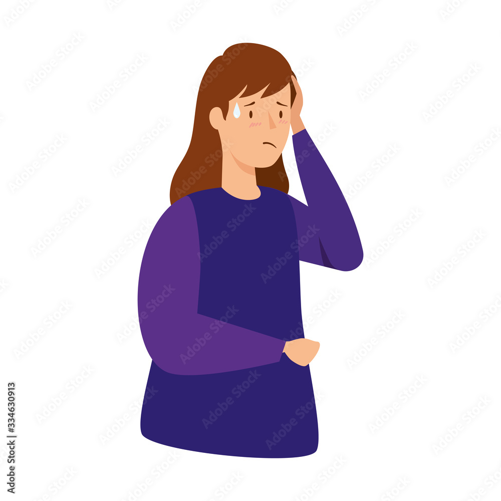 woman with fever isolated icon vector illustration design