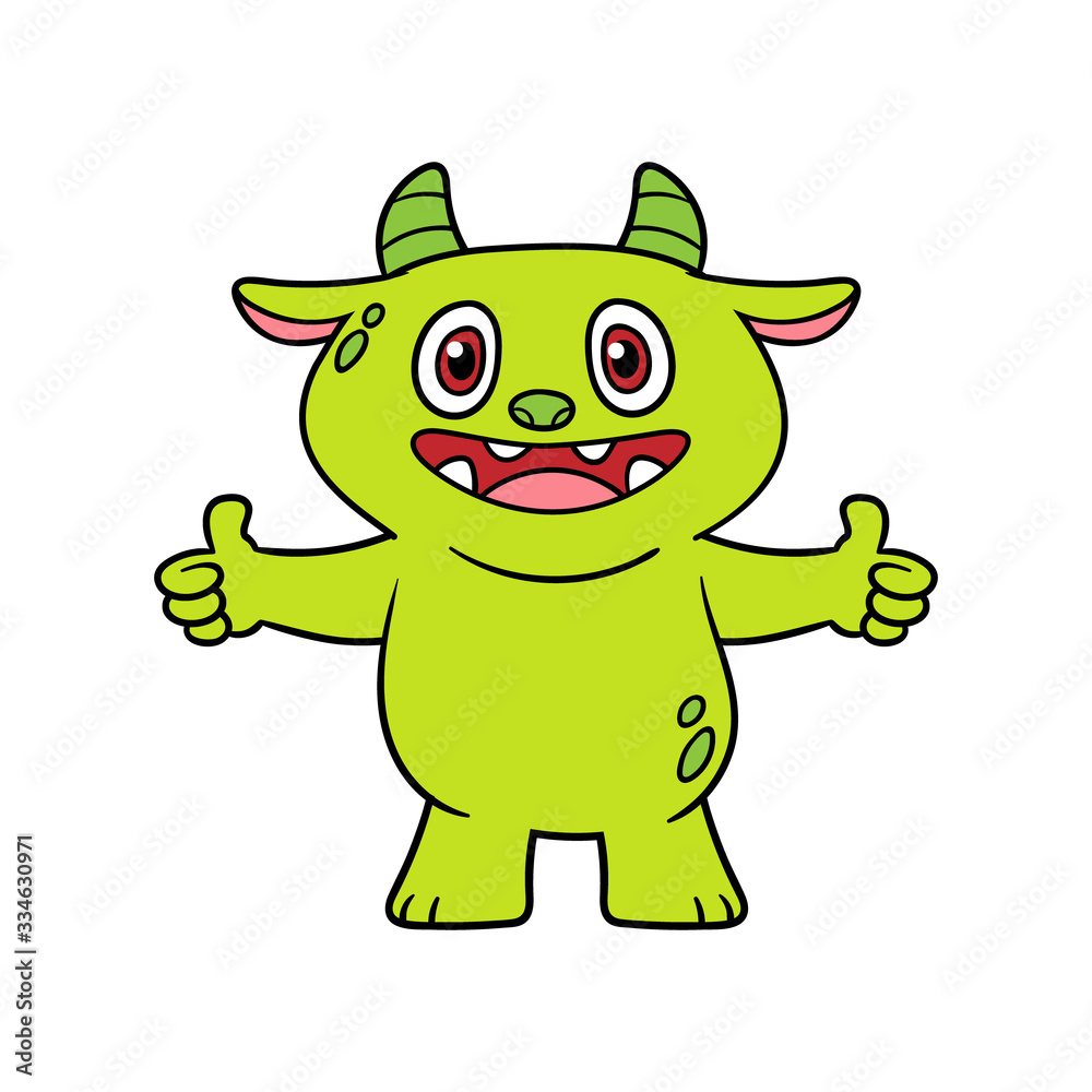 Cartoon Monster Giving Thumbs Up Cartoon Monster Giving Thumbs Up