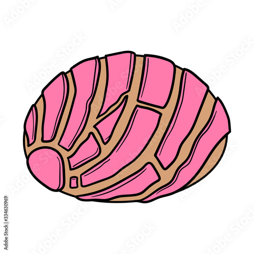 Cartoon Isolated Concha Vector Illustration