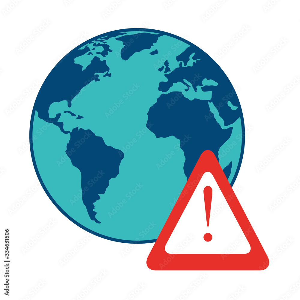 world planet earth with signal alert isolated icon vector illustration design world planet earth with signal alert isolated icon vector illustration design