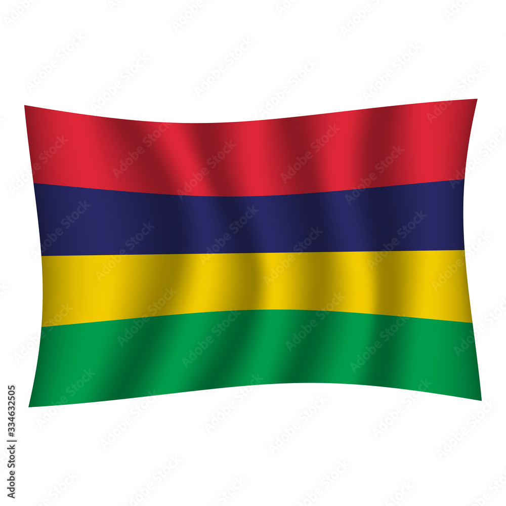 Mauritius flag background with cloth texture. Mauritius Flag vector illustration eps10. - Vector Mauritius flag background with cloth texture. Mauritius Flag vector illustration eps10. - Vector