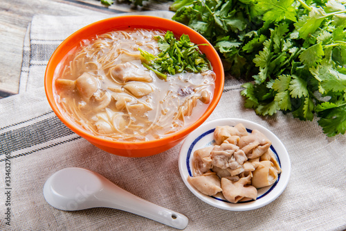 pork large intestine vermicelli soup, Taiwanese noodle cuisine., Night Market in Taiwan
