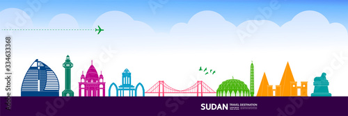 Sudan travel destination grand vector illustration.  photo