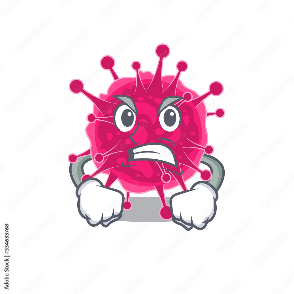 Mascot design concept of picornaviridae with angry face