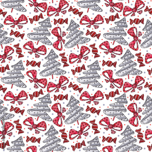 Christmas black  red and white pattern