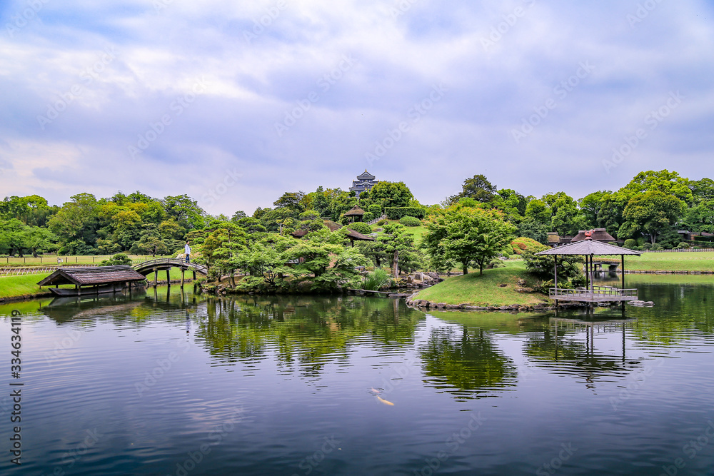 Kenrokuen park, Okayama, Japan : 2015 May 7. One of the three best garden in Japan. The landmark of Okayama city.