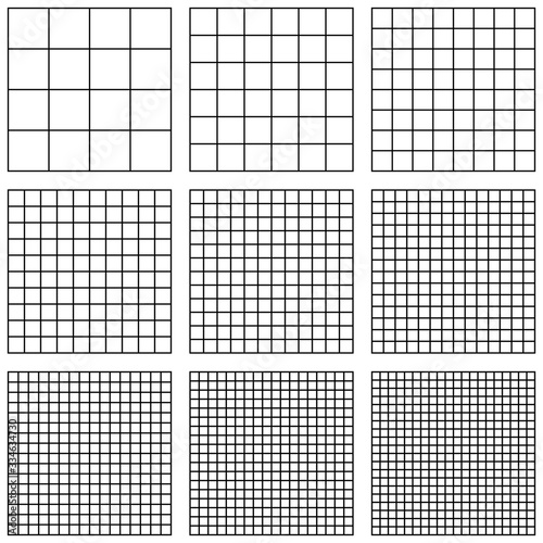 set square grid, with different point size, vector pattern grid Pixel Per Inch, PPI pixel density electronic device image