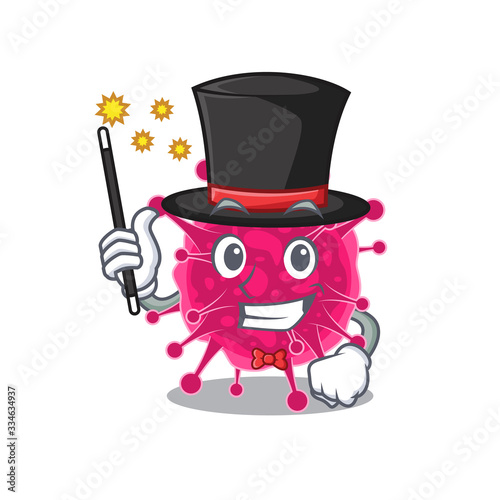 An attractive Magician of picornaviridae cartoon design
