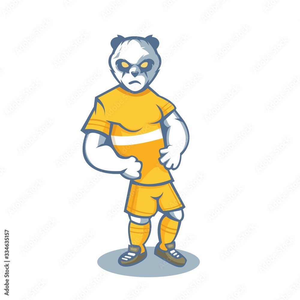 Panda cartoon mascot design illustration