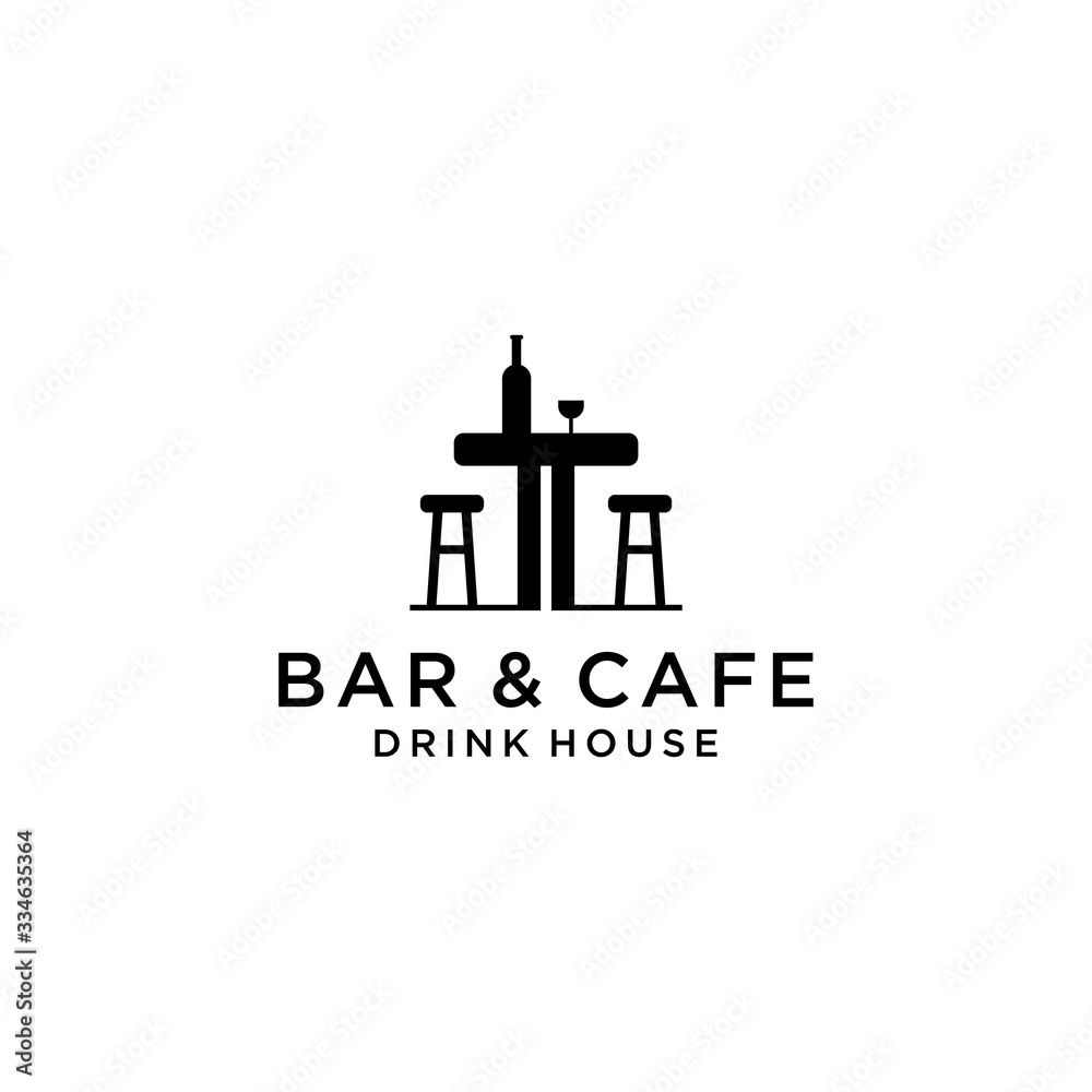 Creative modern bar and cafe sign logo design template. - obrazy, fototapety, plakaty 