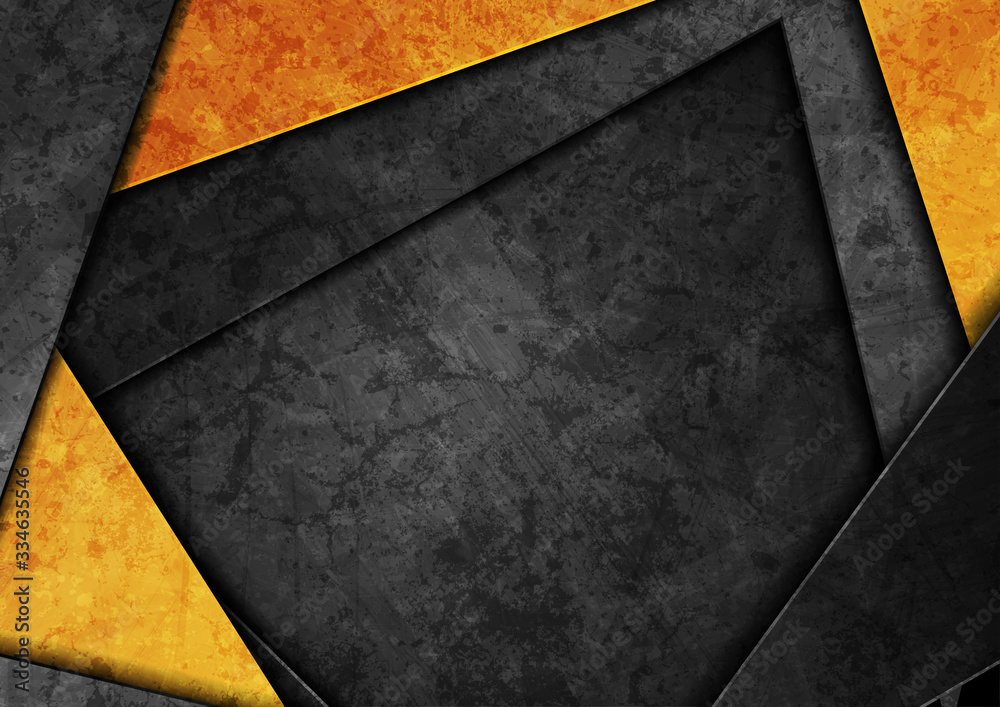 Contrast dark grey and orange curved stripes. Abstract grunge tech graphic design. Old wall concrete texture. Vector corporate background Contrast dark grey and orange curved stripes. Abstract grunge tech graphic design. Old wall concrete texture. Vector corporate background
