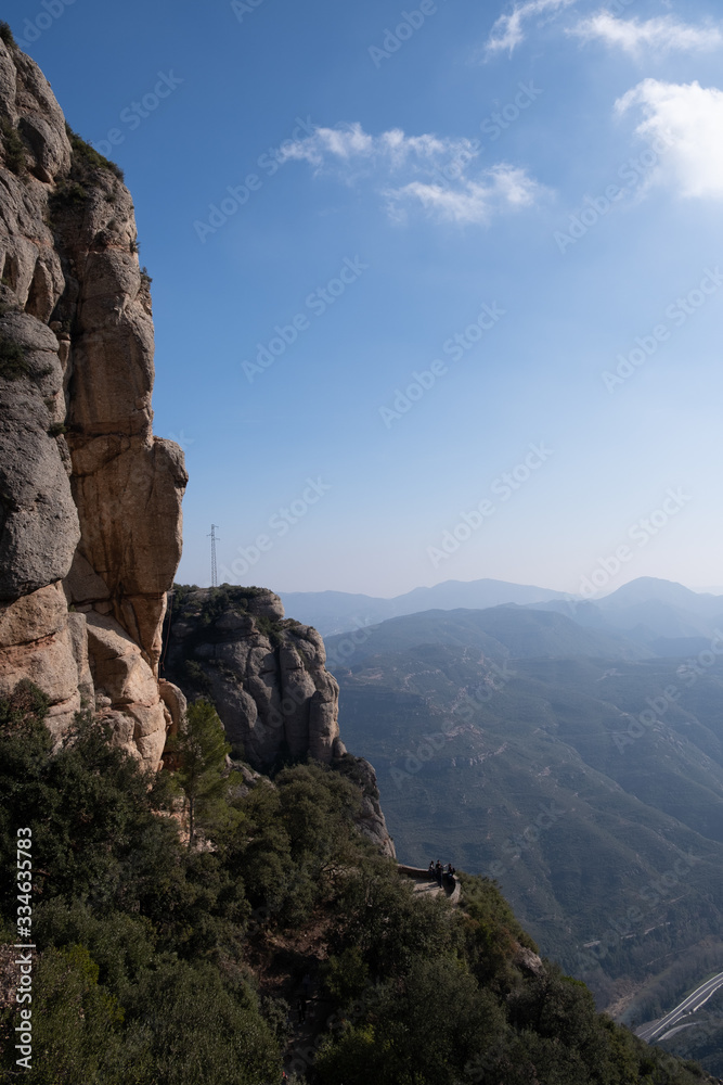Beautiful Mountain panorama view. Lovely scenery landscape with blue sky, stones, trees, hills and valley. Beautiful Mountain panorama view. Lovely scenery landscape with blue sky, stones, trees, hills and valley.