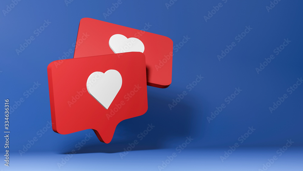 Φωτογραφία 3d render of social media icon,like symbol on blue background.