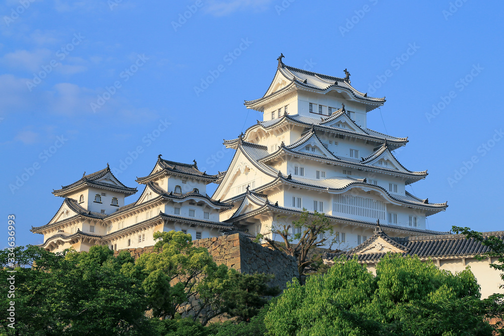 Himeji Castle, Hyogo, Japan : 2019 January 24. The most beautiful castle in Japan and know as the best castle for Japanese need to see once in life. The castle can see from different location.