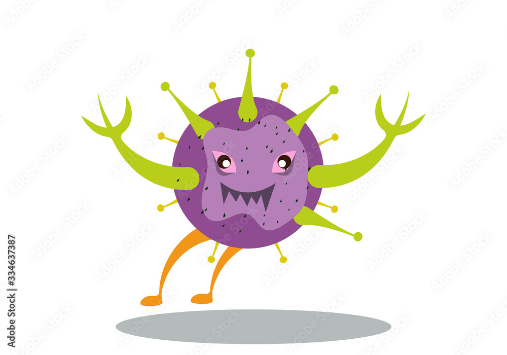 Illustration vector graphic of cute bacteria character running. Vector cartoon illustration of a virus, bacteria. Cartoon microbes. Simple vector illustration EPS10 isolated on white background. Illustration vector graphic of cute bacteria character running. Vector cartoon illustration of a virus, bacteria. Cartoon microbes. Simple vector illustration EPS10 isolated on white background.