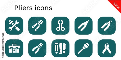 pliers icon set