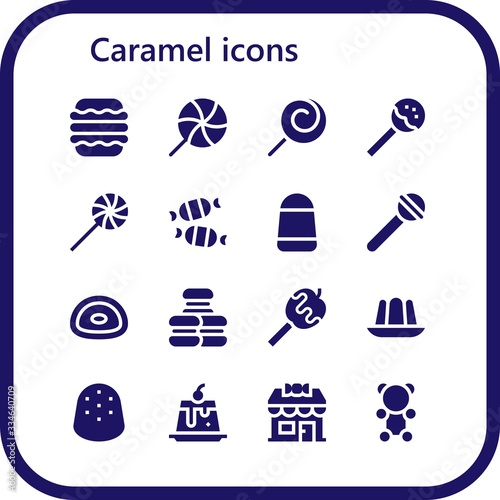 Modern Simple Set of caramel Vector filled Icons