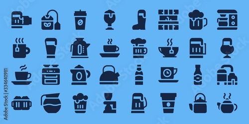 Modern Simple Set of kettle Vector filled Icons
