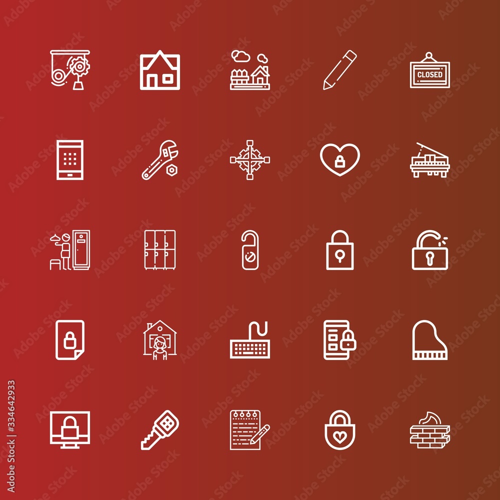 Editable 25 key icons for web and mobile Editable 25 key icons for web and mobile