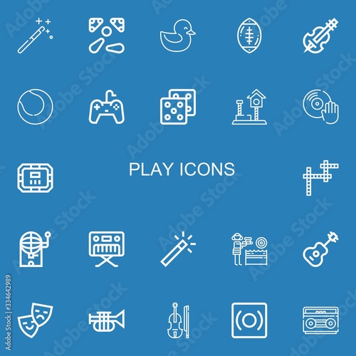 Editable 22 play icons for web and mobile