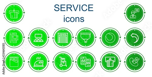 Editable 14 service icons for web and mobile