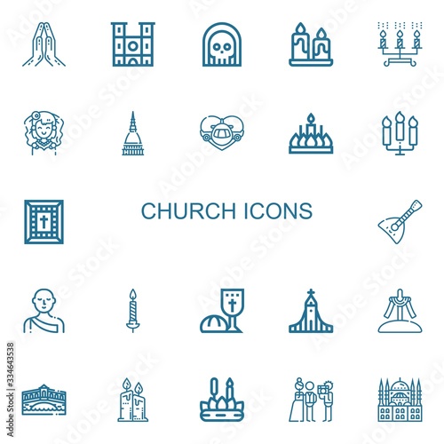 Editable 22 church icons for web and mobile
