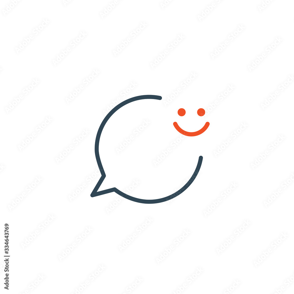 Smile face line icon. Happy emoticon chat sign. Speech bubble symbol. Stock Vector illustration isolated on white background. Smile face line icon. Happy emoticon chat sign. Speech bubble symbol. Stock Vector illustration isolated on white background.