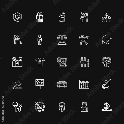 Editable 25 family icons for web and mobile