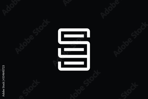 Minimal elegant monogram art logo. Outstanding professional trendy awesome artistic SE ES initial based Alphabet icon logo. Premium Business logo White color on black background