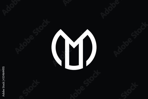 Minimal elegant monogram art logo. Outstanding professional trendy awesome artistic MO OM initial based Alphabet icon logo. Premium Business logo White color on black background