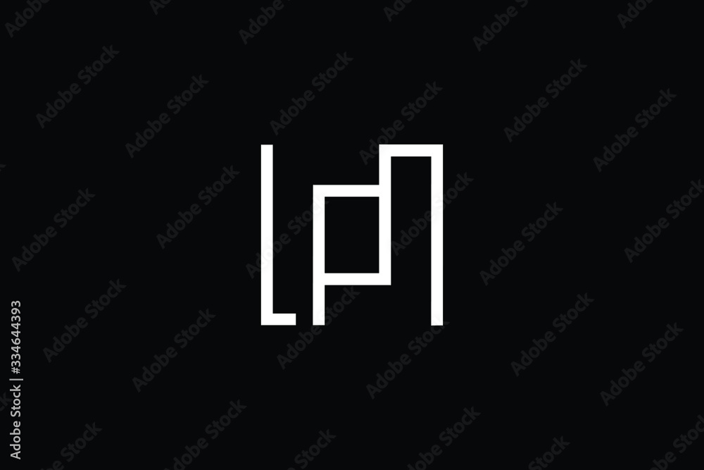 Minimal elegant monogram art logo. Outstanding professional trendy awesome artistic WP PW initial based Alphabet icon logo. Premium Business logo White color on black background