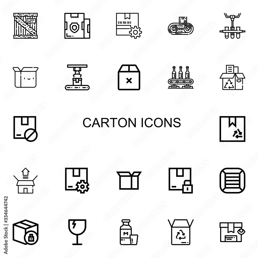 Editable 22 carton icons for web and mobile Editable 22 carton icons for web and mobile