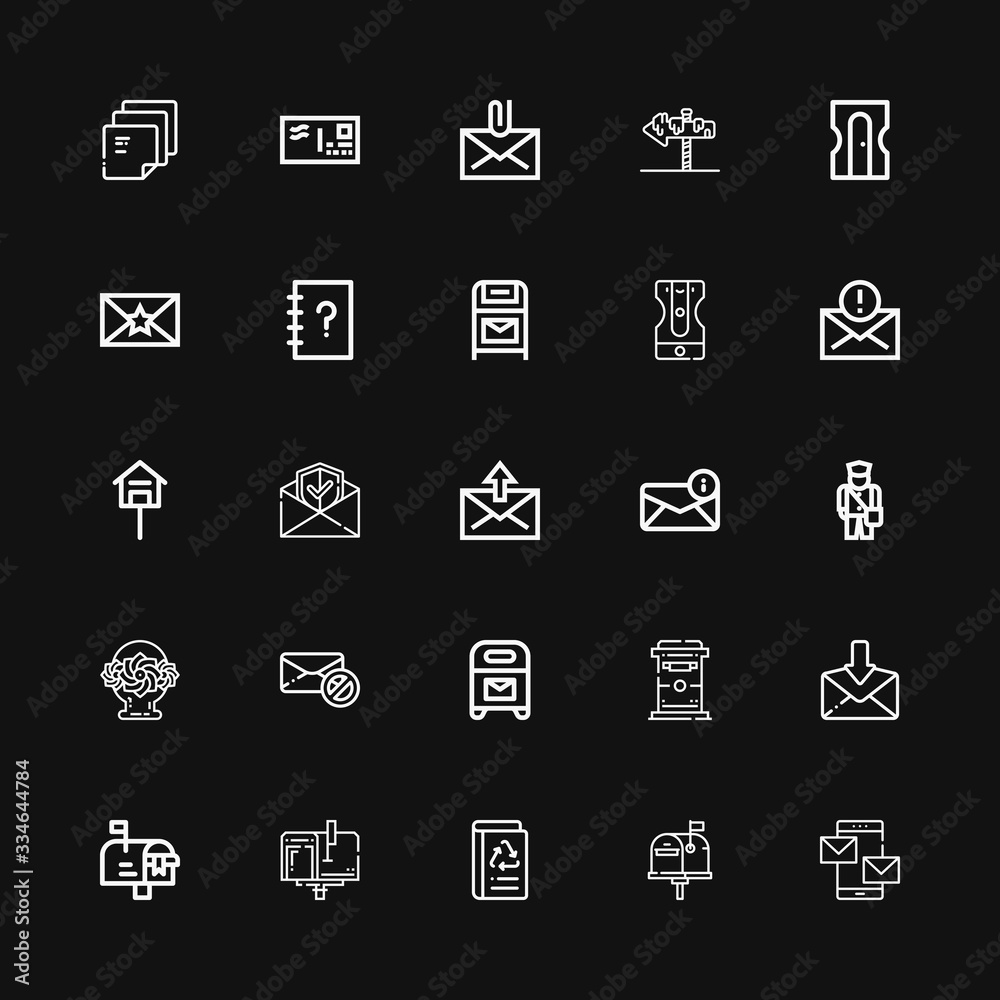 Editable 25 envelope icons for web and mobile
