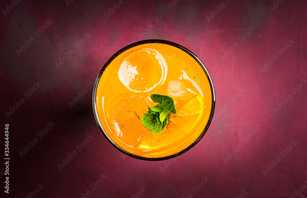 Fresh cocktail with vodka and orange juice on the rustic background. Selective focus. Shallow depth of field. Fresh cocktail with vodka and orange juice on the rustic background. Selective focus. Shallow depth of field.