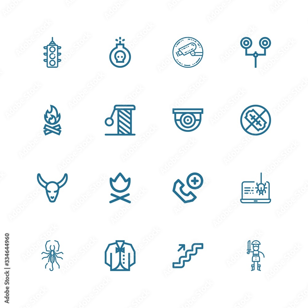 Editable 16 danger icons for web and mobile