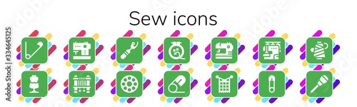 Modern Simple Set of sew Vector filled Icons