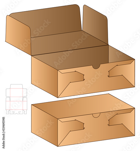 Box packaging die cut template design. 3d mock-up