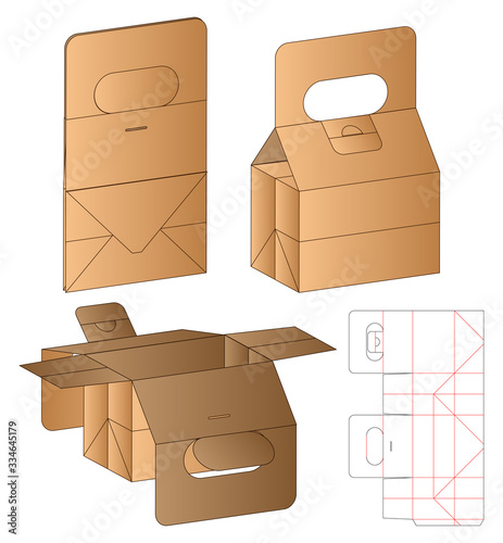 Box packaging die cut template design. 3d mock-up