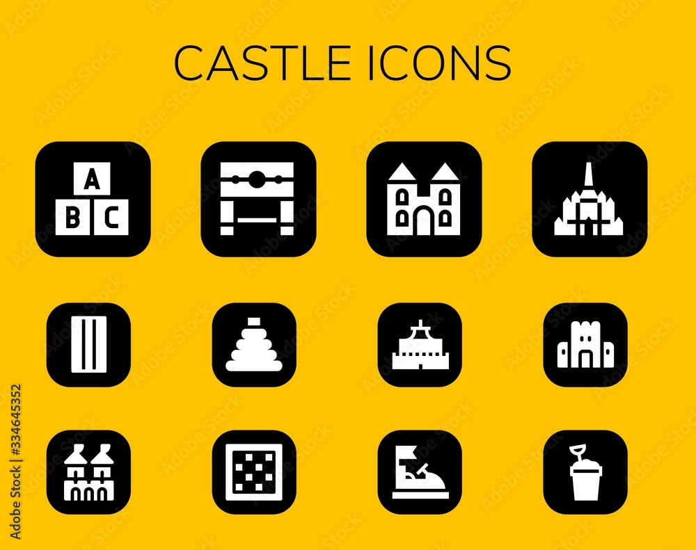 Modern Simple Set of castle Vector filled Icons Modern Simple Set of castle Vector filled Icons