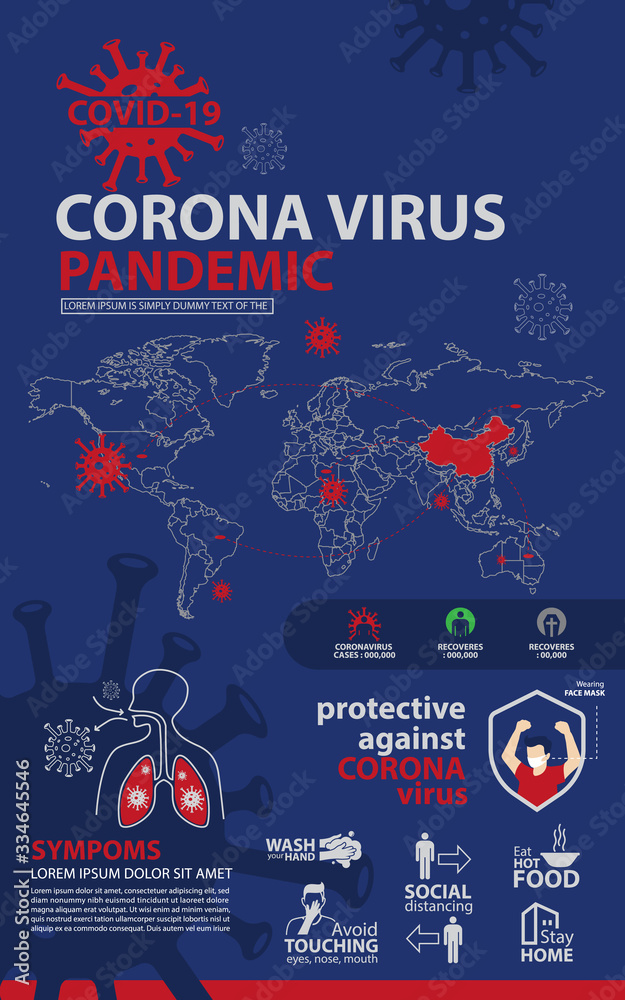 Naklejka premium Simple illustration of protective measures against the new coronavirus COVID -19
