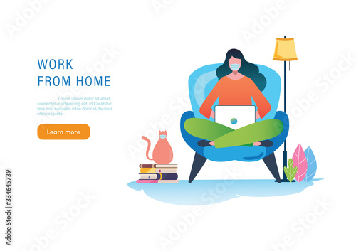 Stay at home working from home social distancing Covid-19. Coronavirus.