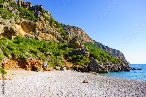 Sandy beach and sea, Greece photo