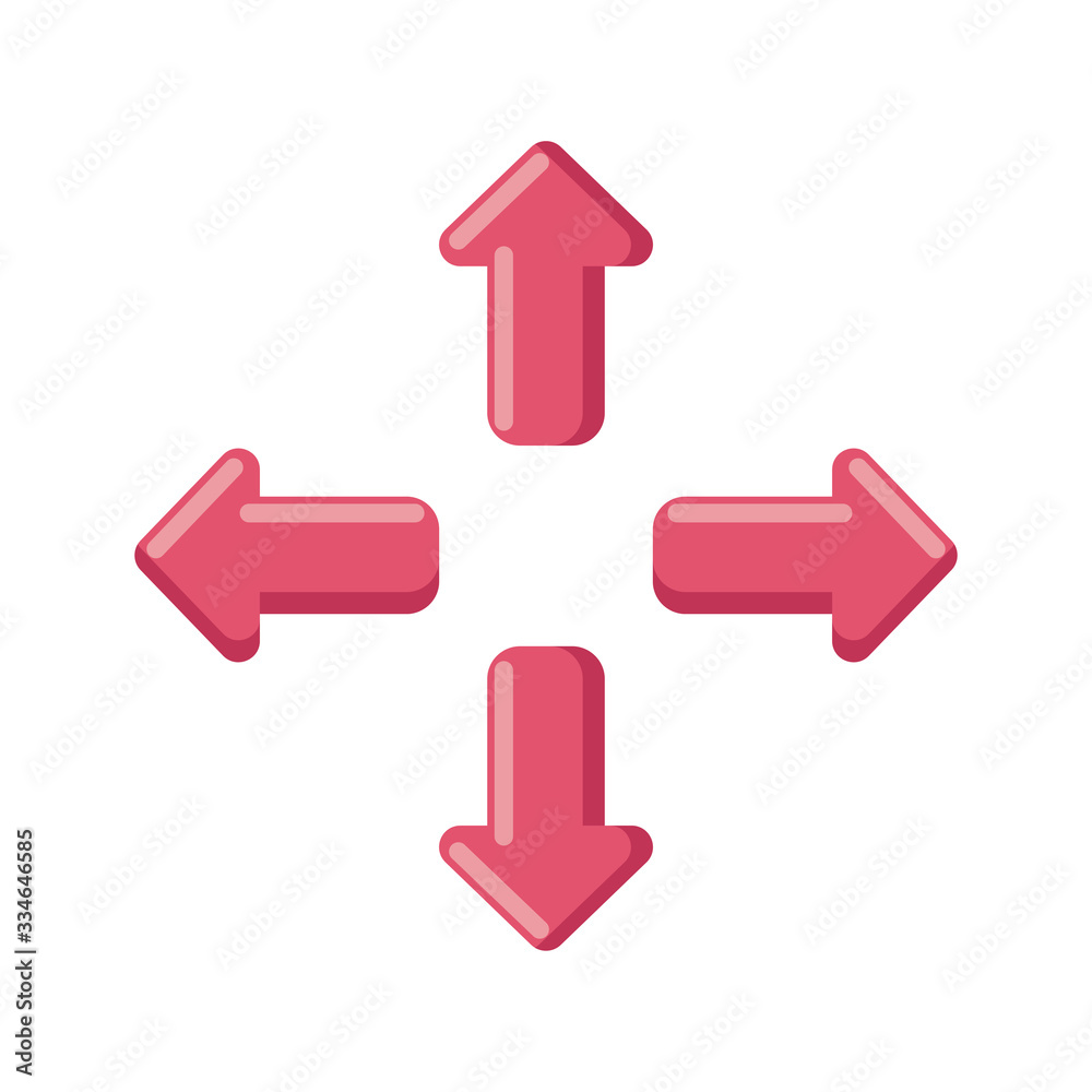 arrows in four directions on white background arrows in four directions on white background