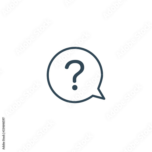 bubble and question mark. FAQ icon woth chat bubble. Communication concept. Stock vector illustration isolated on white background.